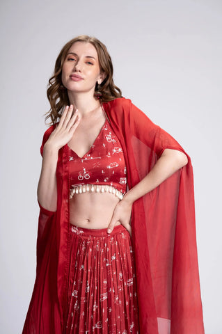 On My Way Embroidered Lehenga Set On My Way Embroidered Lehenga Set