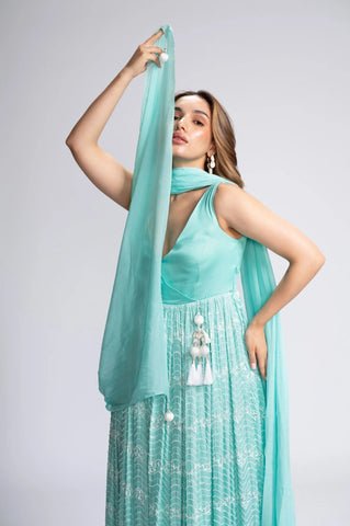 Queen's Necklace Embroidered Anarkali Set Queen's Necklace Embroidered Anarkali Set