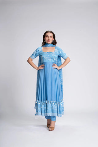 A Day In Mumbai Embroidered Anarkali Set A Day In Mumbai Embroidered Anarkali Set