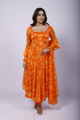 Genda Fool Anarkali Set