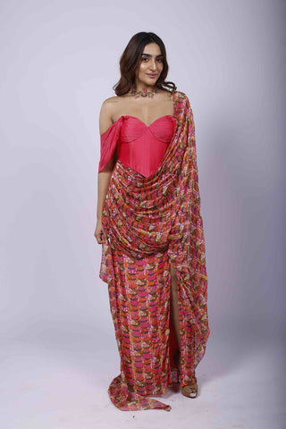 Phool Basket Pre-Draped Saree Set