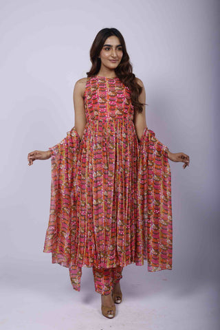 Phool Basket Anarkali Set