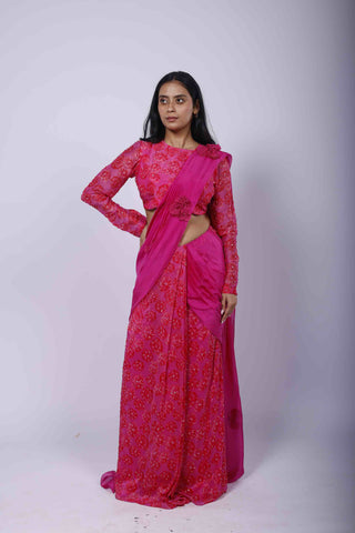 Kamal Kitsch Pre-Draped Saree Set