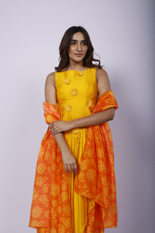 Genda Fool Anarkali Set