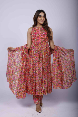 Phool Basket Anarkali Set