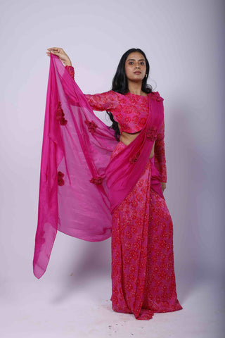 Kamal Kitsch Pre-Draped Saree Set