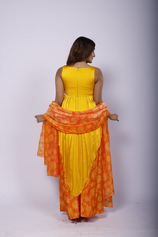 Genda Fool Anarkali Set