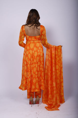 Genda Fool Anarkali Set