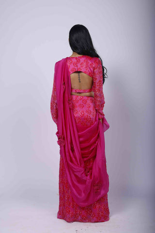 Kamal Kitsch Pre-Draped Saree Set