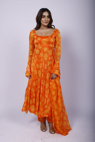 Genda Fool Anarkali Set