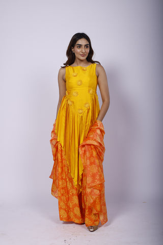 Genda Fool Anarkali Set