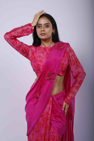 Kamal Kitsch Pre-Draped Saree Set