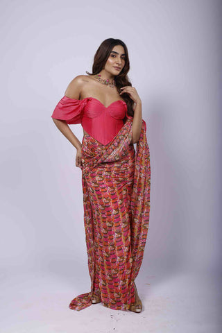 Phool Basket Pre-Draped Saree Set