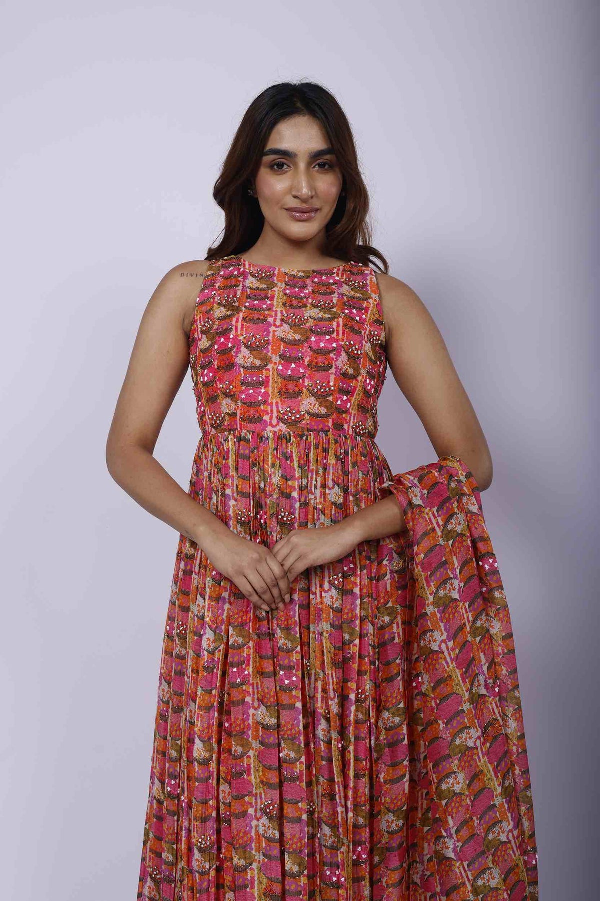 Phool Basket Anarkali Set