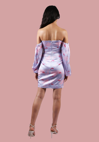 Pink Gateway Off-Shoulder Mini Dress